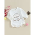 thumbnail image 3 of Bagilaanoe Newborn Baby Girl Boy New Year Clothes Romper Sweatshirt Long Sleeve Bodysuits Letter Print Pullover 3M 6M 12M 18M Infant Casual Tee Tops, 3 of 9