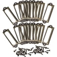 thumbnail image 1 of Portaetiquetas de metal de 30 piezas, marco portaetiquetas para tarjeta con nombre de archivo, para cajón de estantería, tono bronce, 60x17mm, 1 of 7