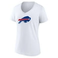thumbnail image 2 of Women's White Buffalo Bills Primary Team Logo V-Neck T-Shirt, 2 of 3