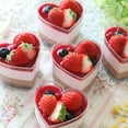 thumbnail image 3 of Multi-pack of reusable heart-shaped plastic dessert cups with lids – clear snack containers perfect for parties, Valentine's Day, ice cream, and fruit, 3 of 9