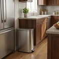 thumbnail image 2 of Innovaze 13 Gallon/50 Liter Slim Stainless Steel Step-on Trash Can for Kitchen Laundry Room, Silver, 2 of 12