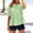 *Green, variant on Women's Plaid Round Neck Short Sleeve Babydoll Blouse,Casual Summer Peplum Top Black,Women's Plus M