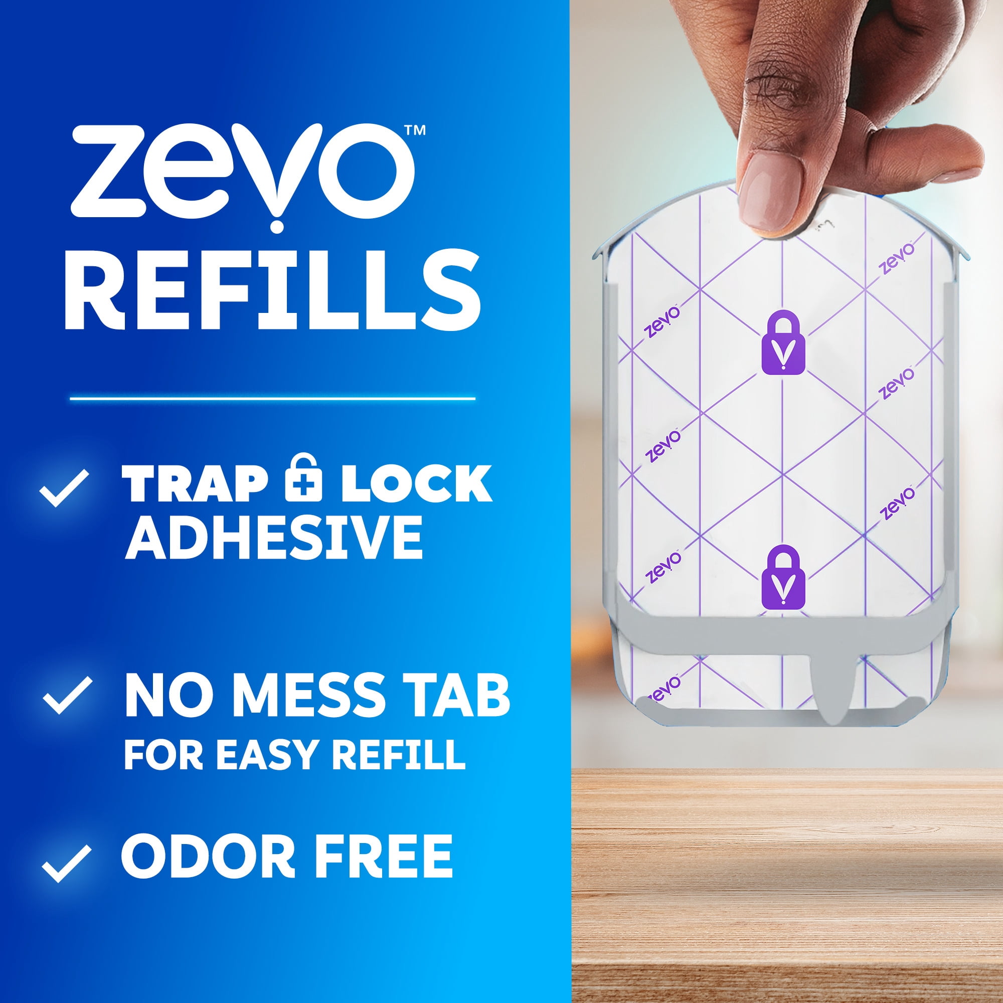 Zevo Full Size Refill: 3 Indoor Light Trap Refill Cartridges Capture House Flies, Fruit Flies, and Gnats (3 Full Size Refill Cartridges)