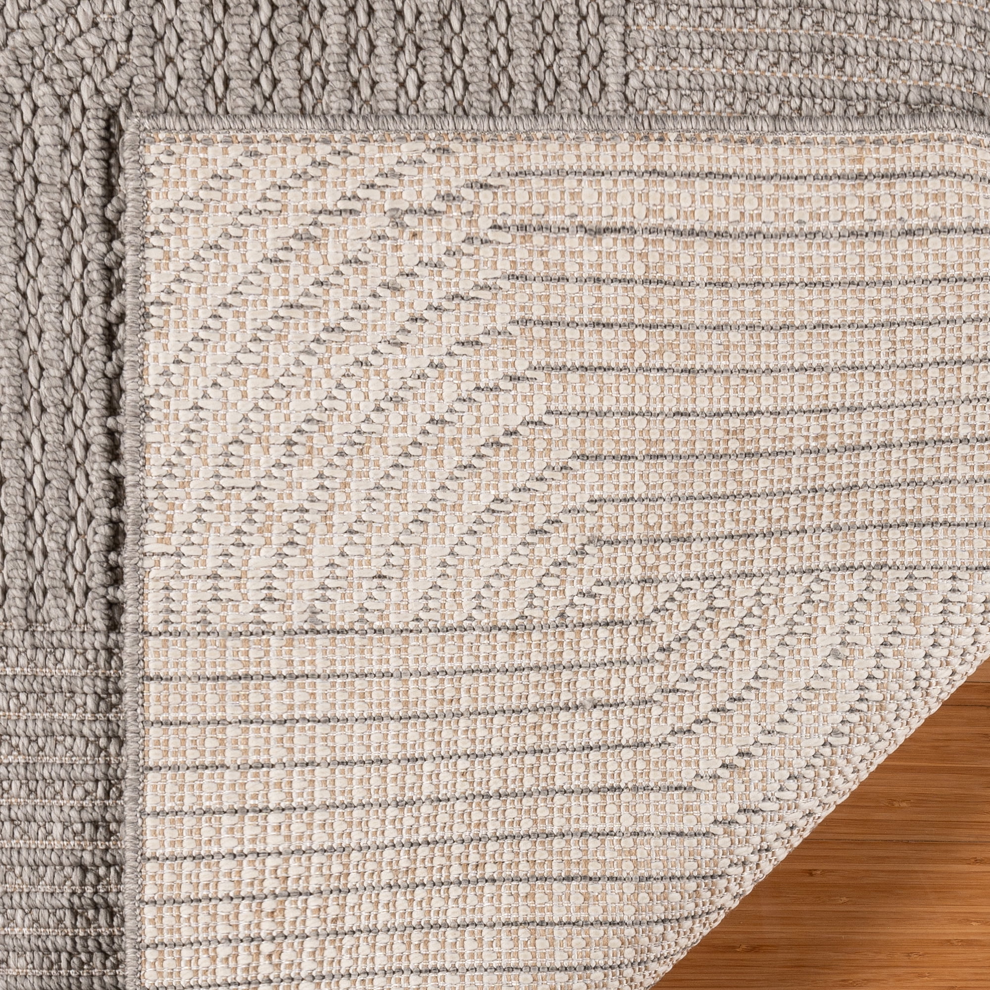 Gertmenian Malini Karina Charcoal Gray Modern Geometric Tonal Polyester High-Low Indoor Area Rug, 8x10
