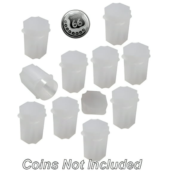 Silver Round Medallion Square Coin Tubes, Guardhouse, 39mm, 10