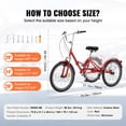 thumbnail image 6 of SKYSHALO 26-inch 7-Speed Folding Adult Tricycle, Red, Carbon Steel, 265 lbs Capacity, 6 of 9