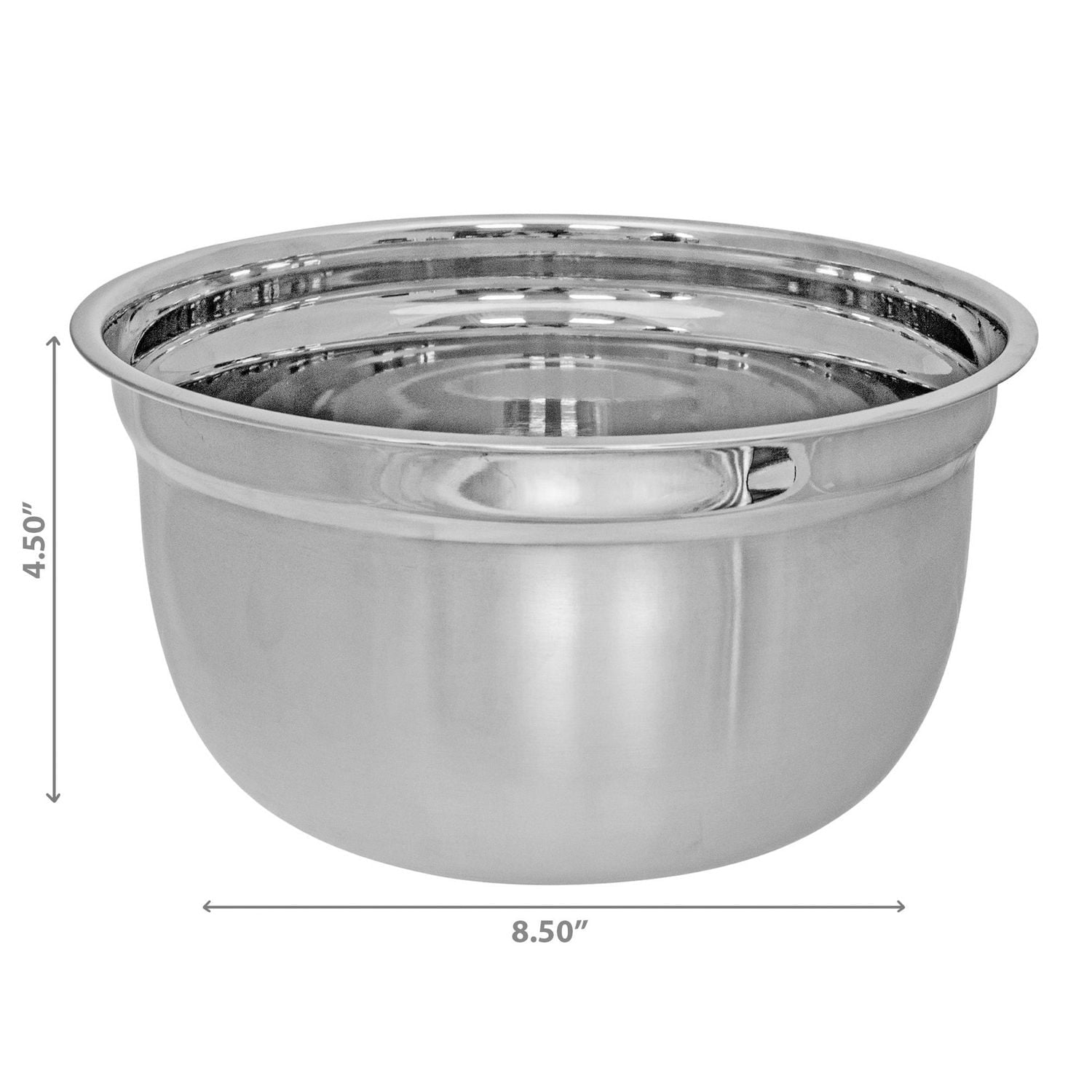 IH Casa Decor Stainless Steel German Mixing Bowl 8.50" - Set of 2