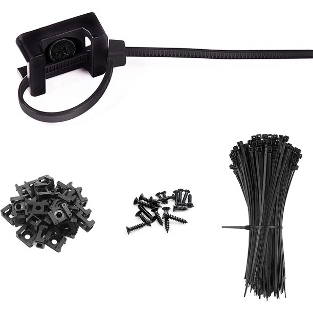 100 Pack Cable Tie Mount With Screw,100 Pack Saddle Type Zip Ties