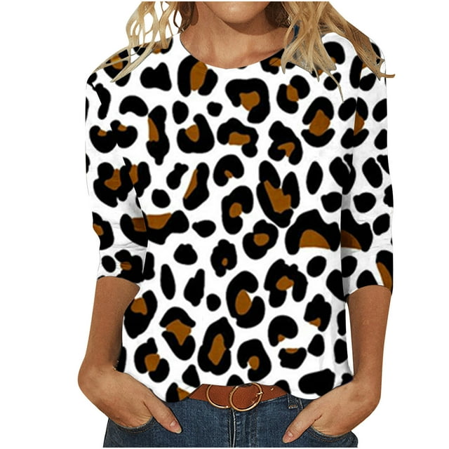 Birdeem Blouse Mode Femme Manches Trois-Quarts Col Rond Rétro Imprimé de Pâques Ample