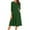 22# Dark Green, variant on Elegant Work Dress for Women's 3/4 Sleeve Round Neck Pockets Vintage A-Line Swing Midi Dress Army Green L