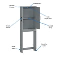 thumbnail image 5 of Mainstays Ardent Over-the-Toilet Bathroom Storage Cabinet, Gray, 5 of 18