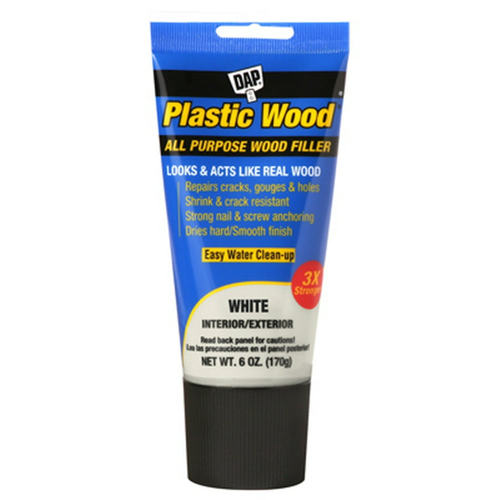 DAP Plastic Wood Latex Based Wood Filler, White, 6 oz