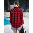 thumbnail image 5 of Zeagoo Plaid Shirts for Women Flannel Button Down Shirts Long Sleeve Fashion Causal Classic Work Blouse for Spring Fall, 5 of 7