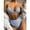 Blue, variant on EQWLJWE Bikini Ribbed V Wired Cami Swimwear Solid Color Adjustable Straps Bathing Suits for Women