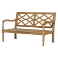 thumbnail image 5 of Christopher Knight Home Wood Outdoor Loveseat with Carved Armrests and Legs, Beige Cushions, 5 of 7