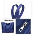thumbnail image 3 of Tanyzvel Women’s Work Laptop Two Tone Tote Bag, Waterproof Nylon PU Wide Handle Zipper Office Handbag, 3 of 5