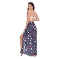 thumbnail image 3 of FORMRS Womens Long Sarong Beach Wrap Semi-Sheer Bikini Skirt Bathing Swimsuit Cover Up, Red Starry Pattern, 3 of 7