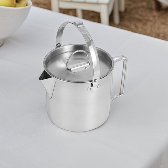 PTOOTP Portable Stainless Steel Kettle for Camping and Outdoor Travel, Lightweight Tea and Coffee Pot for Hiking