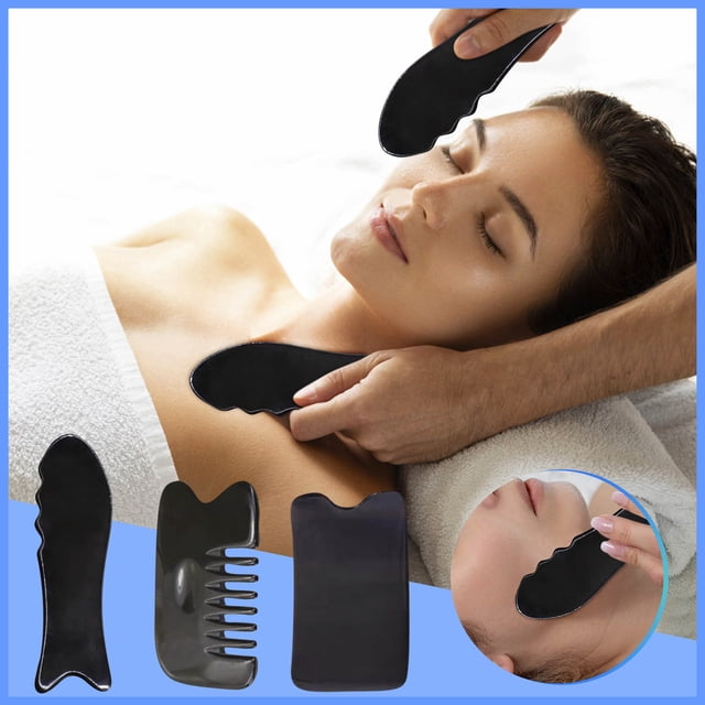 Wmkox8yii Herramientas faciales GuaSha Cuerno negro GuaSha Peine Guasha Herramienta para cara Cuerpo GuaSha Wmkox8yii FJKAFA2445