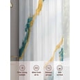 thumbnail image 6 of Teal Marble Sheer Curtains for Living Room Bedroom, Light-filtering Sheer Curtain, Abstract Retro Rod Pocket Voile Window Treatment Drapes, 52’’Wx84’’L, 2 Panels Set, 6 of 7