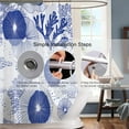 thumbnail image 2 of Blue Nautical Coastal Shower Curtain Sets,Starfish Seashell Coral Beach Bathroom Curtains,Ocean Themed Bath Curtain,Waterproof Fabric with 12 Hooks 72x72Inches, 2 of 5