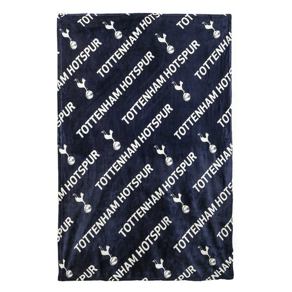 Official Tottenham Hotspur FC Fleece Throw Blanket | Super Soft Soccer Design | Warm Super Soft Feel Blue Throw | Perfect for Home Bedroom Sleepovers & Camping