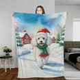 thumbnail image 3 of Hello Winter Poodle Frosty Morning Walk Welcome Snowy Christmas Cozy Fleece Blanket Poodles Dog Lover Gifts Idea Warm Soft Throw Blanket - 02018, 3 of 5