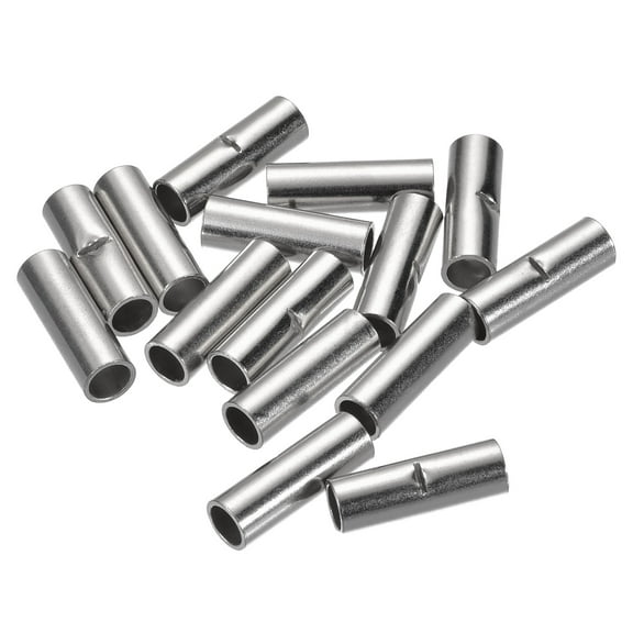 Uxcell Non-Insulated Butt Crimp Terminals 8 AWG for Electrical Wire DIY Pack of 15