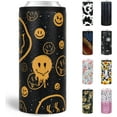 thumbnail image 1 of 12 oz Slim Can Cooler Stainless Steel Skinny Can Cooler Insulated Beer Can Cooler for Hard Seltzers Unique Smiley Face Gifts for Women and Men, 1 of 6