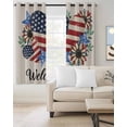 thumbnail image 2 of 4th of July Blackout Curtains for Bedroom Living Room Darkening Curtains 54 Inch Long Red Striped Red Love Heart Navy Independence Day Short Curtain for Small Window Treatment Drapes 52"x54"x2, 2 of 9