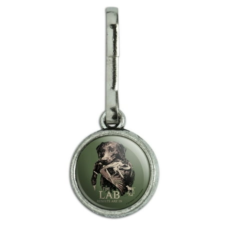 The Lab Results are in Labrador Duck Hunting Antiqued Charm Clothes Purse Suitcase Backpack Zipper Pull Aid