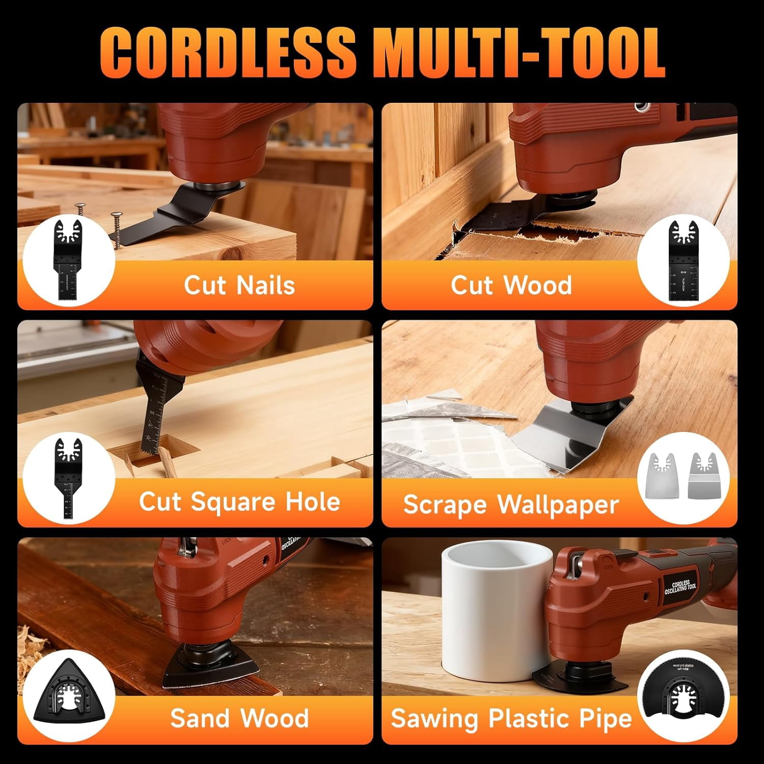 Upgraded Oscillating Multi Tool Compatible with Milwaukee 18V Max Battery, Cordless Oscillating Tool with Brushless Motor 20000 OPM, 7 Gear for Cutting, Sanding, Scraping, Tool Only Visit the CAMXTOO