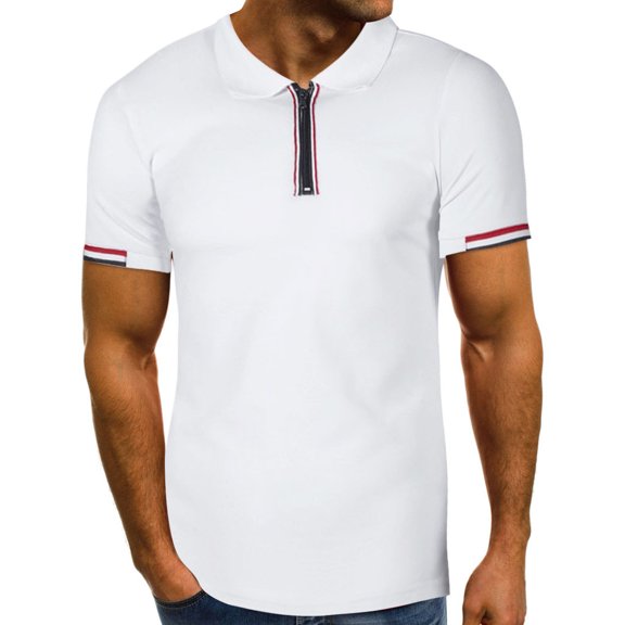 Ofreoo Fashion Personality Men's Summer Casual Slim Short Sleeve T Shirt Blouse Men’s Classic Fit Shirt