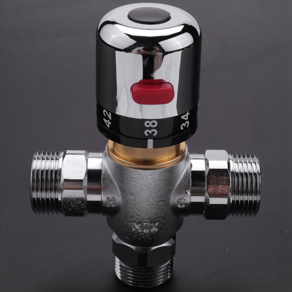 2X Solid Copper 3-Way Thermostatic Mixing Valve 3/4 Inch Solar Water Heater Valve Regulating Temperature Control Valve