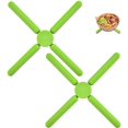 thumbnail image 1 of Salvamanteles de silicona plegable, almohadilla aislante de silicona, fácil de almacenar, adecuado para mesa de cocina, tapete para cuenco, tapete para olla, posavasos, tapete para platos, verde, 2, 1 of 5
