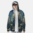 thumbnail image 2 of Fotbe Starry Sky Meditating Lion Chaqueta con Protección Solar UPF 50+ para Hombre y Mujer, Camisa con Capucha y Bolsillos-Medium, 2 of 7
