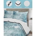 thumbnail image 3 of Twin XL Quilt Bedding Set, Shabby Teal Blue Reversible Summer Quilt 3 Pieces, Oil Painting Vintage Art Blue White Lightweight Bedspreads Coverlets with 2 Pillow Shams for All Seasons, 3 of 5