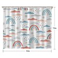 thumbnail image 5 of White Boho Bohemia Rainbow Clouds Sun Pattern Shower Curtain 84"x72" ,Bathroom Decorative Shower Curtains Set with 12 Hooks,Modern Waterproof Washable Shower Curtain, 5 of 6