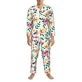 thumbnail image 4 of Bingfone Men'S Pajama Set 2 Piece Loungewear Pjs, Long Sleeve With Pajama Pants-Cute Flower, 4 of 9