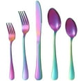 thumbnail image 1 of 20 Piece Silverware Set Service for 4, Stainless Steel Flatware Set, Mirror Polished Cutlery Utensil Set, Durable Home Kitchen Eating Tableware Set, Fork Knife Spoon Set, Dishwasher Safe, Rainbow, 1 of 7