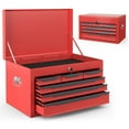 thumbnail image 1 of Gymax 24'' Tool Chest Case Steel Tool Box w/ 6 Drawers Top Storage Automatic Lock Red, 1 of 10