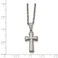thumbnail image 3 of Acier Inoxydable Poli Petit Coussin Croix Collier 18 Po, 3 of 3