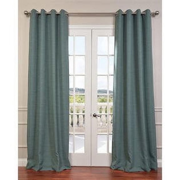 1 Panel Teal Solid Thermal Foam Lined Blackout Heavy Thick Window Curtain Drapes Bronze Grommets 95" Length