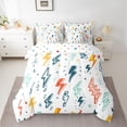 thumbnail image 2 of Feelyou Lightning Graffiti Bedding Comforter Set 7pcs, Cartoon Stars King Bedding Sets, 2 of 8