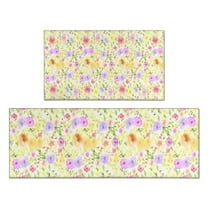 Pioneer Flower Floral Print Pattern Kitchen Rugs Sets Of 2,Anti Fatigue Kitchen Mat Rugs Non Slip Washable,Decorative Kitchen Floor Mats for Kitchen,Sink,Laundry,17"x30" 17"x47"