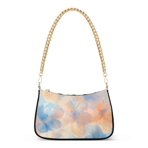 Beautiful Flowers Women Handbags Shoulder Bag Cross Body Bag with Crossbody Strap Hobo Bags Chain Strap