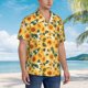 thumbnail image 3 of Balery Green Leaf Sunflower Camisas hawaianas de manga corta para hombre, camisas playeras de corte holgado, camisas de vacaciones con botones,Small, 3 of 7