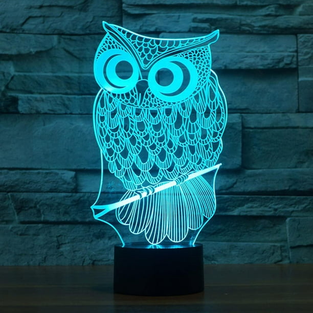 Owl Night Light 3d Optical Illusion Table Lamp For Kids, Usb
