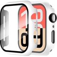 thumbnail image 1 of Yanonmyfd  2 Piezas Funda para Apple Watch Series 6/5/4/SE 3/SE 2/SE 40mm Protector Pantalla Vidrio Templado Incorporado,HD Protección Completa PC Dura Estuche Protective Case,Negro,40mm, 1 of 45