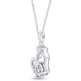 thumbnail image 2 of AFFY Valentine's Day Gift Round Shape Simulated Cubic Zirconia Heart Pendant Necklaces In 925 Sterling Silver, 2 of 5